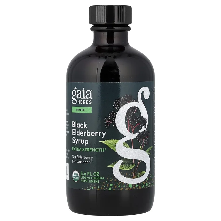 Gaia Herbs, Сироп из черной бузины, 160 мл (5,4 жидк. унц.)