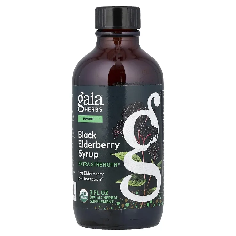Gaia Herbs, сироп из чёрной бузины, 89 мл (3 жидк. унции)