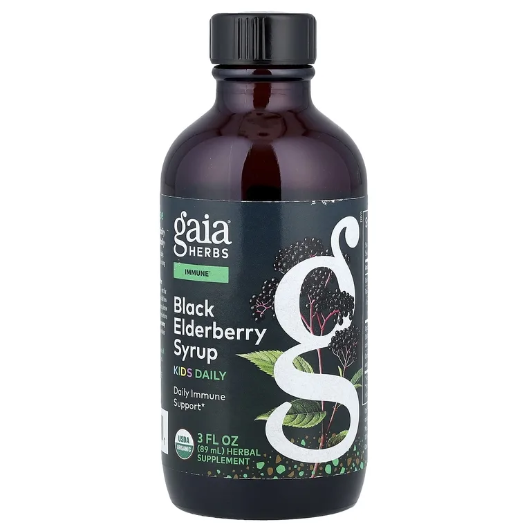 Gaia Herbs, сироп из черной бузины для детей, 89 мл (3 жидк. унции)