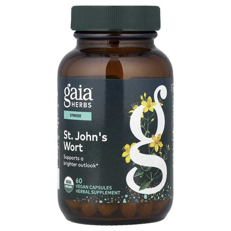 Gaia Herbs, зверобой, 60 веганских капсул (333 мг в 1 капсуле)