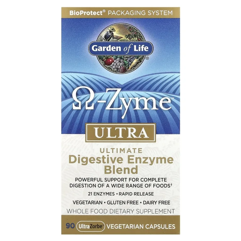 Garden of Life, идеальная смесь пищеварительных ферментов, 90 вегетарианских капсул