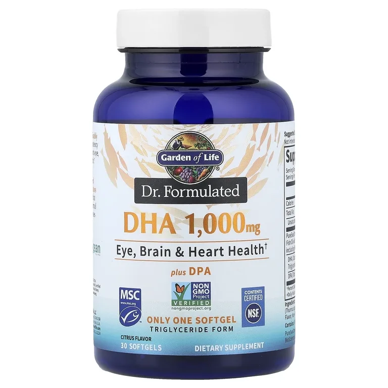 Garden of Life, Компания Dr. Formulated ДГК и ДПК, со вкусом цитрусовых, 30 капсул