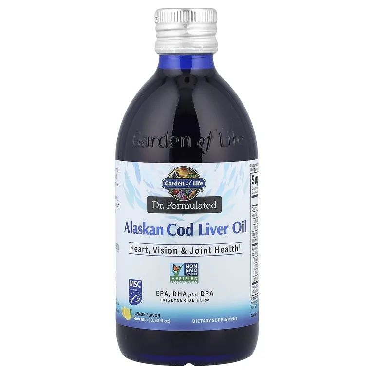 Garden of Life, Компания Dr. Formulated, жир печени аляскинской трески, лимон, 400 мл (13,52 жидк. Унции)