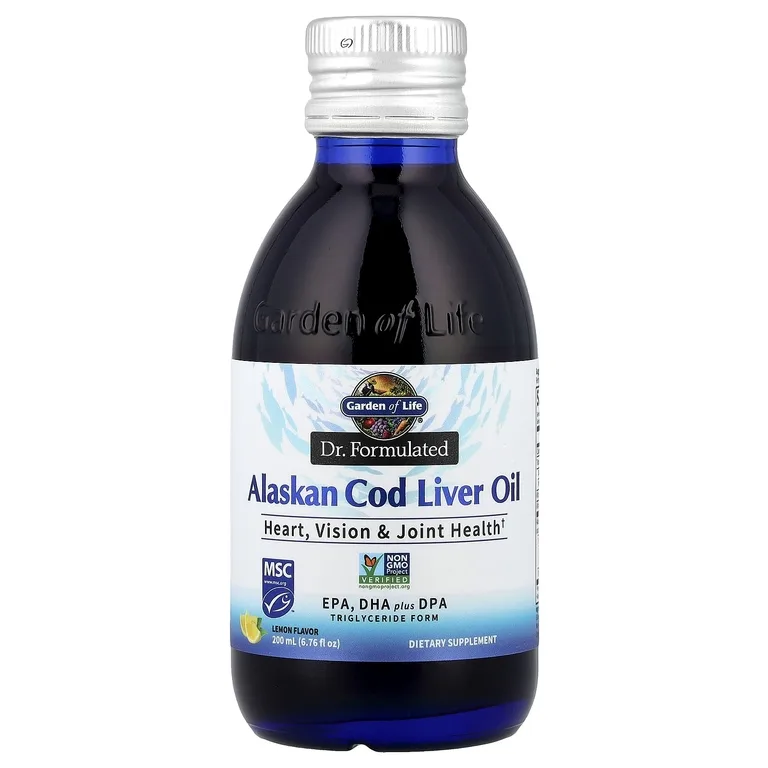 Garden of Life, Компания Dr. Formulated, жир печени аляскинской трески, лимон, 200 мл (6,76 жидк. Унции)