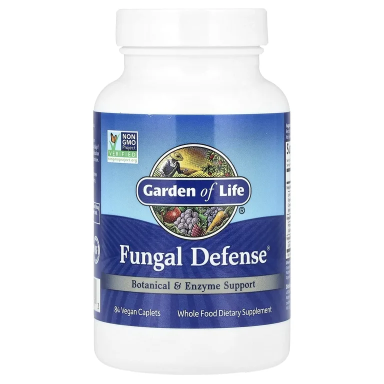 Garden of Life, комплекс растительной и ферментной поддержки Fungal Defense®, 84 веганские капсуловидные таблетки