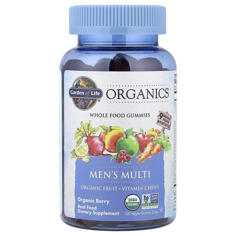 Garden of Life, мультивитаминные жевательные таблетки для мужчин, со вкусом органических ягод, 120 веганских жевательных таблеток