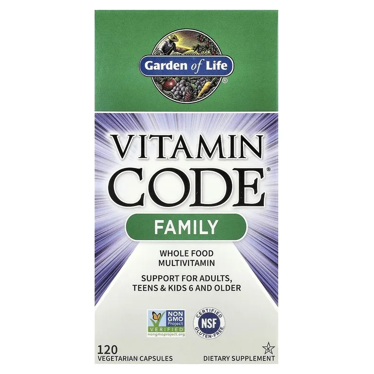 Garden of Life, мультивитамины из цельных пищевых продуктов для всей семьи, 120 вегетарианских капсул