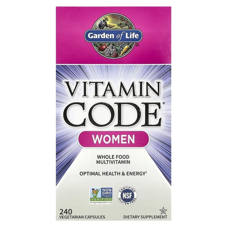 Garden of Life, мультивитамины из цельных продуктов для женщин, 240 вегетарианских капсул