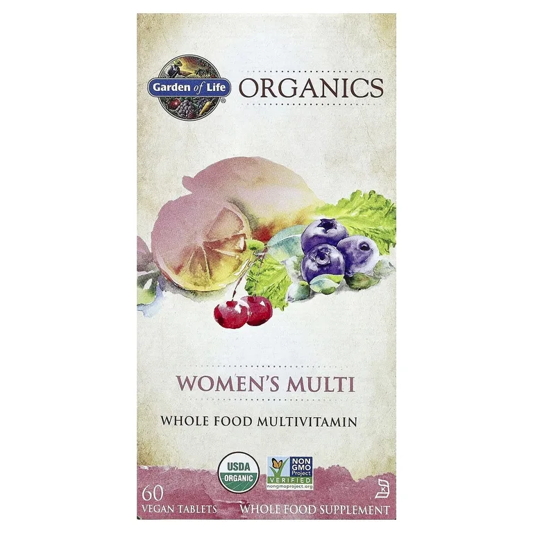 Garden of Life, Organics, мультивитамины для женщин, 60 веганских таблеток