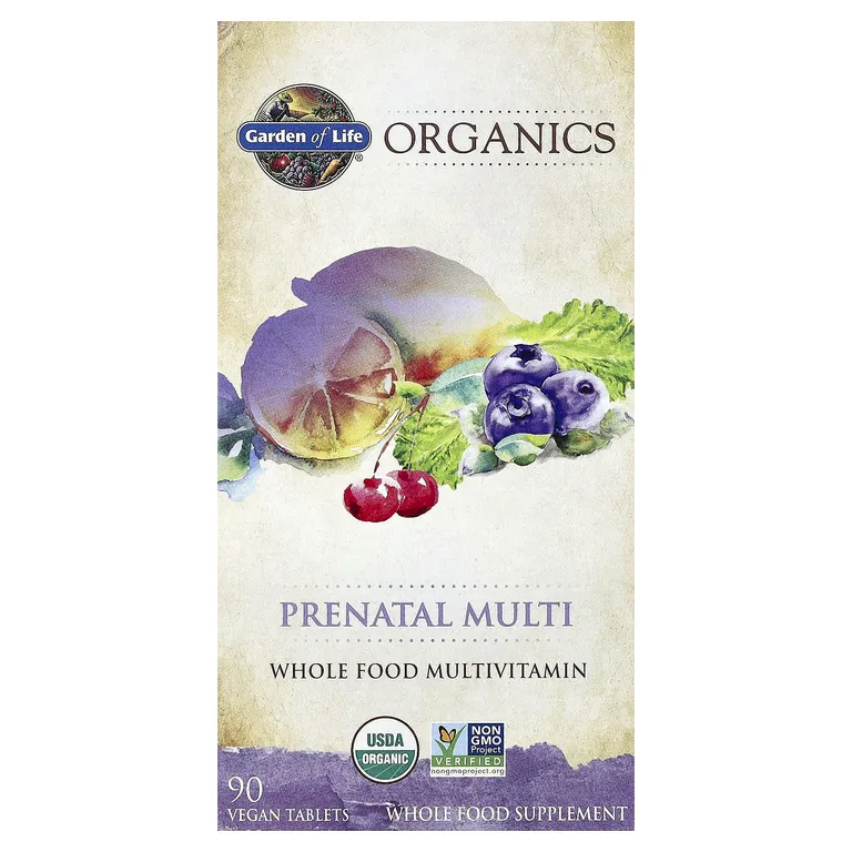 Garden of Life, Organics, пренатальные мультивитамины, 90 веганских таблеток