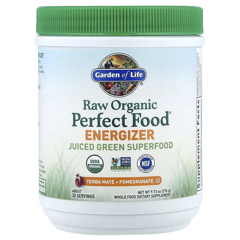 Garden of Life, Raw Organic Perfect Food®, источник энергии, йерба мате, гранат, 276 г (9,73 унции)