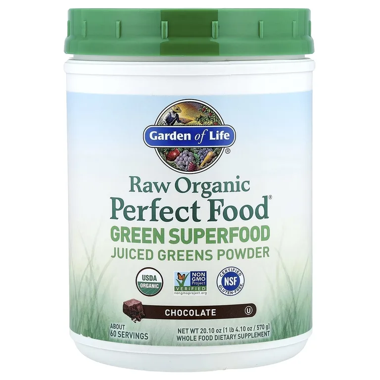 Garden of Life, Raw Organic Perfect Food®, зеленый суперфуд, со вкусом шоколада, 570 г (1 фунт 4,1 унции)