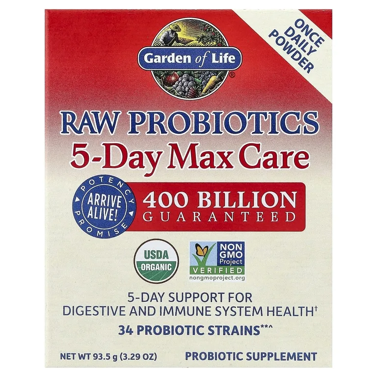 Garden of Life, RAW Probiotics, 5-Day Max Care, 93,5 г (3,29 унции)