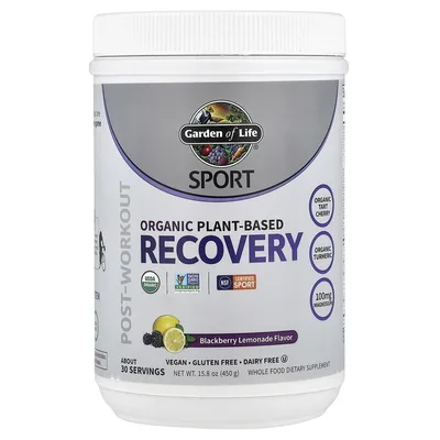 Garden of Life, Sport, органическое растительное восстановление, со вкусом ежевиочного лимонада, 450 г (15,8 унции)