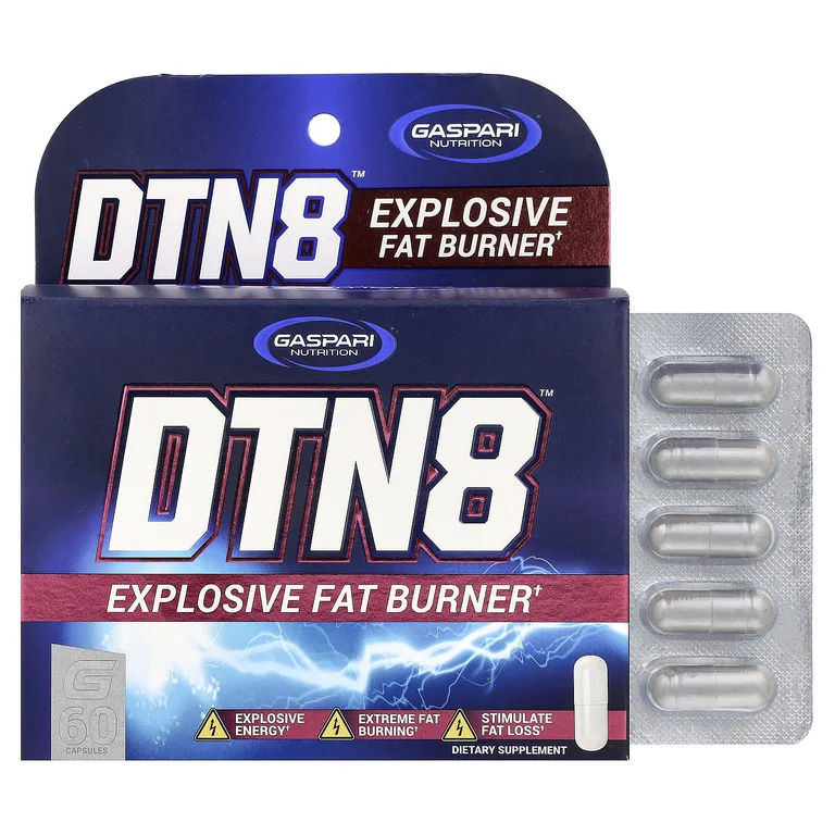 Gaspari Nutrition, DTN8, сжигатель жира с высоким уровнем действия, 60 капсул