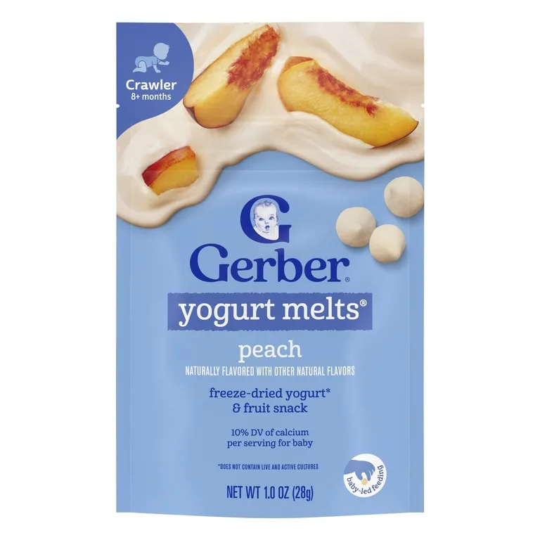 Gerber, йогуртовые шарики, для детей от 8 месяцев, с персиковым вкусом, 28 г (1 унция)