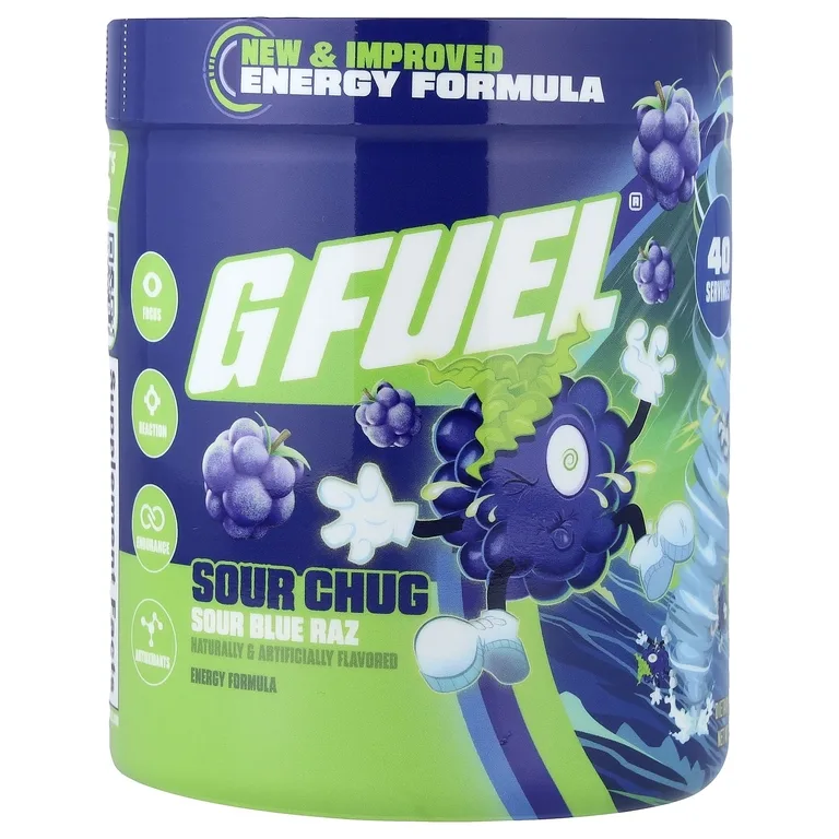 GFUEL, Energy Formula, Sour Chug, кислая голубая малина, 272 г (9,6 унции)
