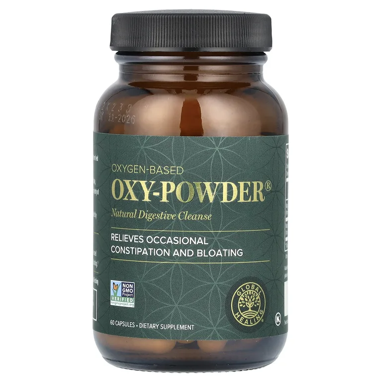 Global Healing, Oxy-Powder, натуральное средство для очищения пищеварительной системы, 60 капсул