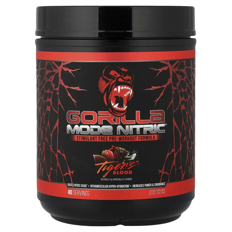Gorilla Mind LLC, Mode Nitric®, предтренировочная добавка без стимуляторов, «тигровая кровь», 784 г (1,73 фунта)