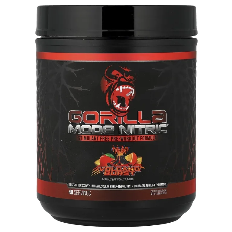 Gorilla Mind LLC, Mode Nitric®, предтренировочная добавка без стимуляторов, вулканический взрыв, 768 г (1,69 фунта)