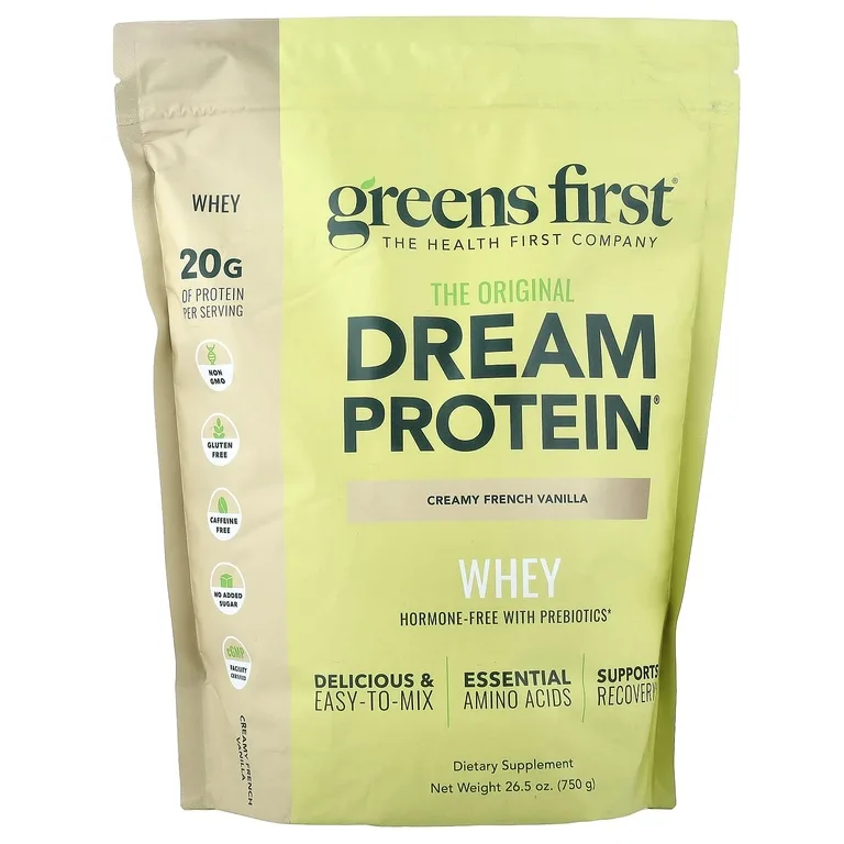 Greens First, Dream Protein™, сывороточный протеин, сливочная французская ваниль, 750 г (26,5 унции)