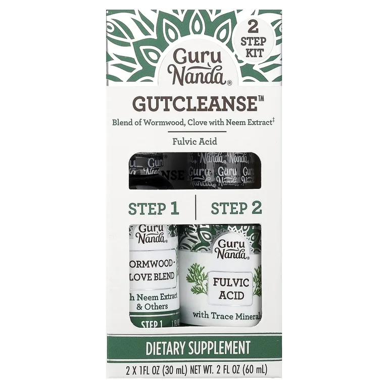 GuruNanda, GutCleanse™, двухэтапный набор, 2 флакона по 30 мл (1 жидк. унция)
