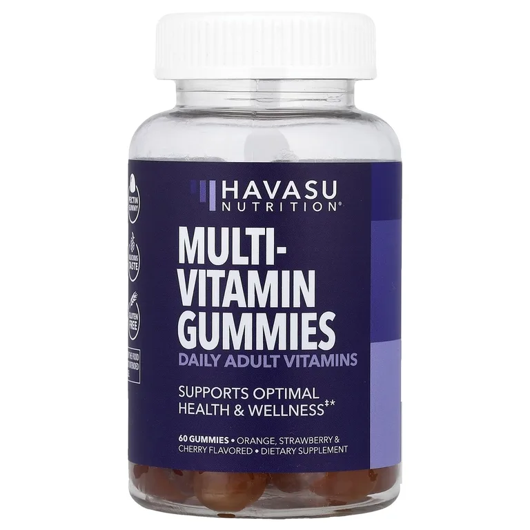 Havasu Nutrition, Мультивитаминные жевательные мармеладки, с апельсином, клубникой и вишней, 60 жевательных таблеток