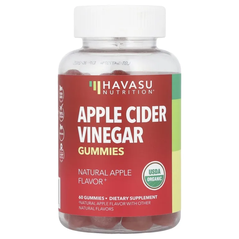 Havasu Nutrition, яблочный уксус в жевательных таблетках, со вкусом натурального яблока, 60 жевательных таблеток