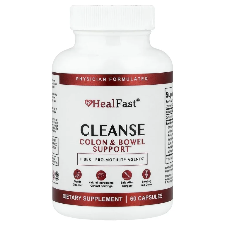 Healfast, Cleanse, поддержка толстой кишки, 60 капсул