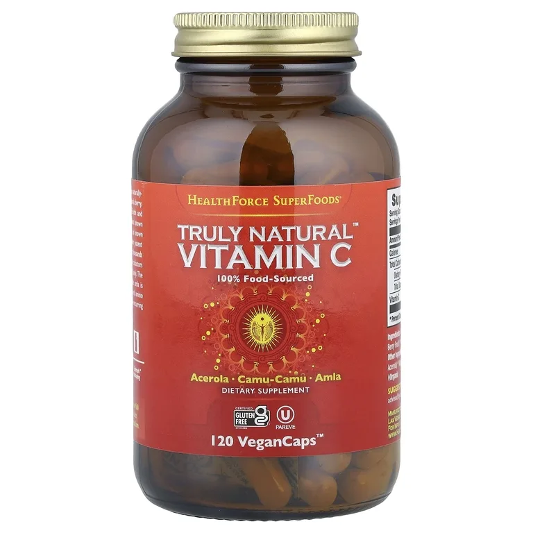 HealthForce Superfoods, По-настоящему натуральный витамин C, 120 веганских капсул™ (46,75 в 1 капсуле)