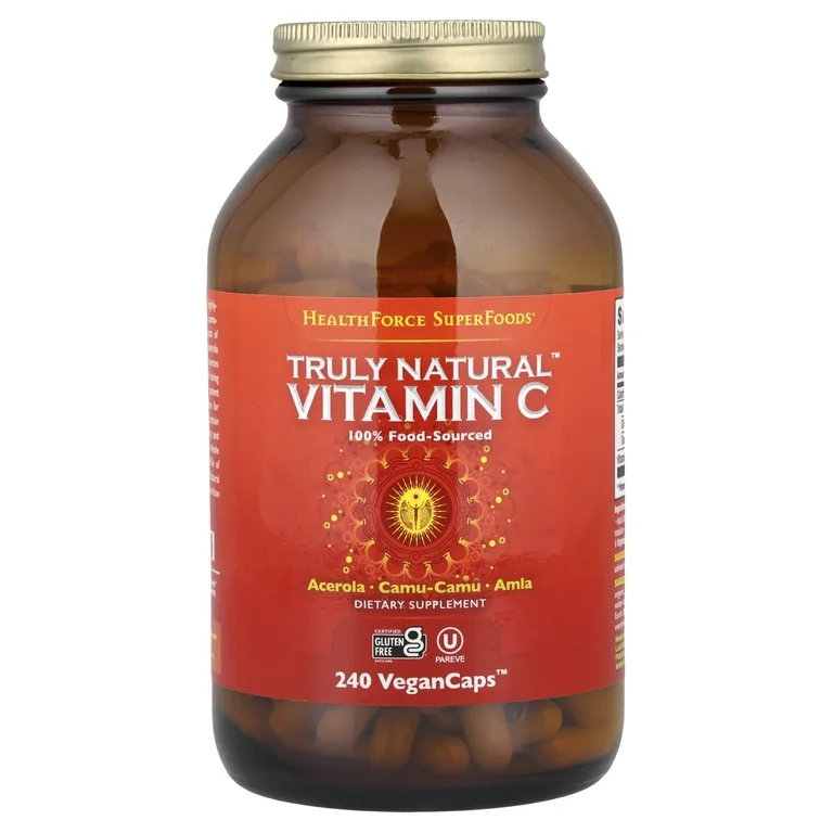 HealthForce Superfoods, Truly Natural™, витамин C, 240 веганских капсул
