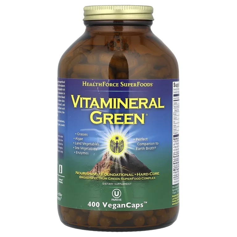 HealthForce Superfoods, Зелень, Водоросли, Овощи, версия 5.5, 400 веганских капсул