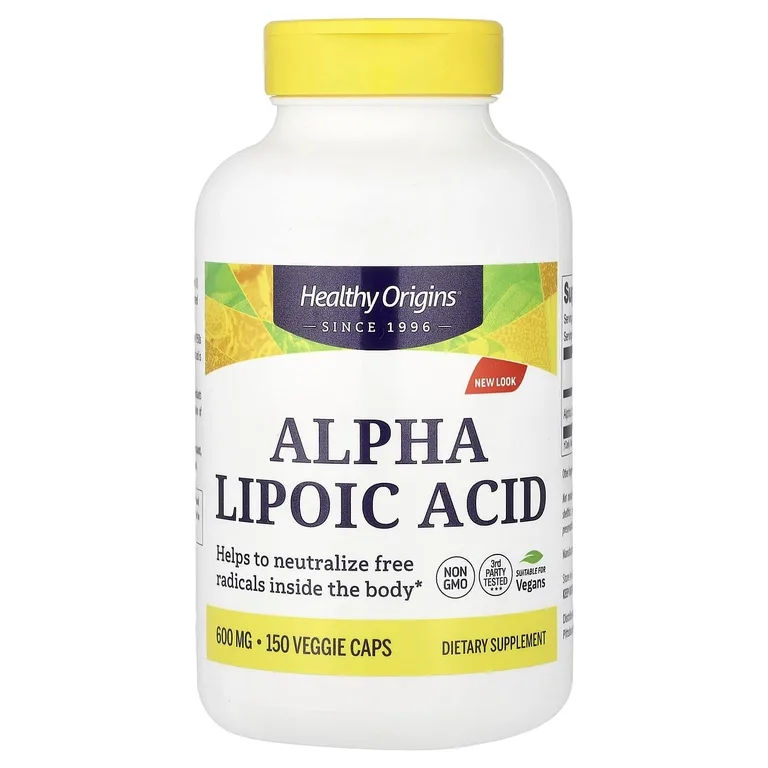 Healthy Origins, альфа-липоевая кислота, 600 мг, 150 растительных капсул