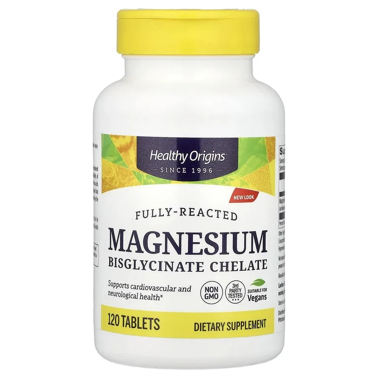 Healthy Origins, хелатный бисглицинат магния, 120 таблеток