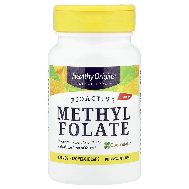 Healthy Origins, метилфолат, 120 растительных капсул
