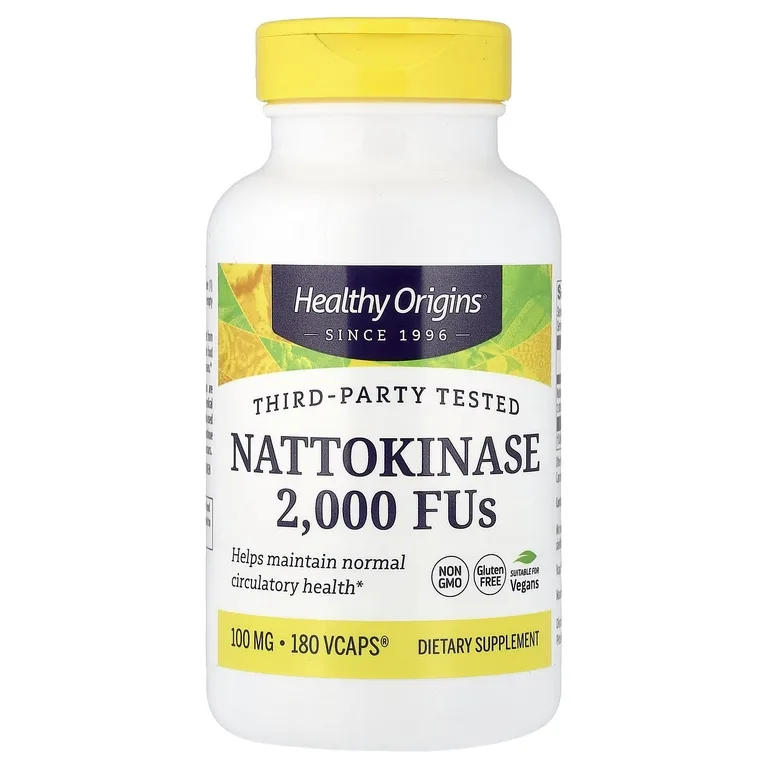 Healthy Origins, Nattokinase 2,000 МЕ, 100 мг, 180 растительных капсул
