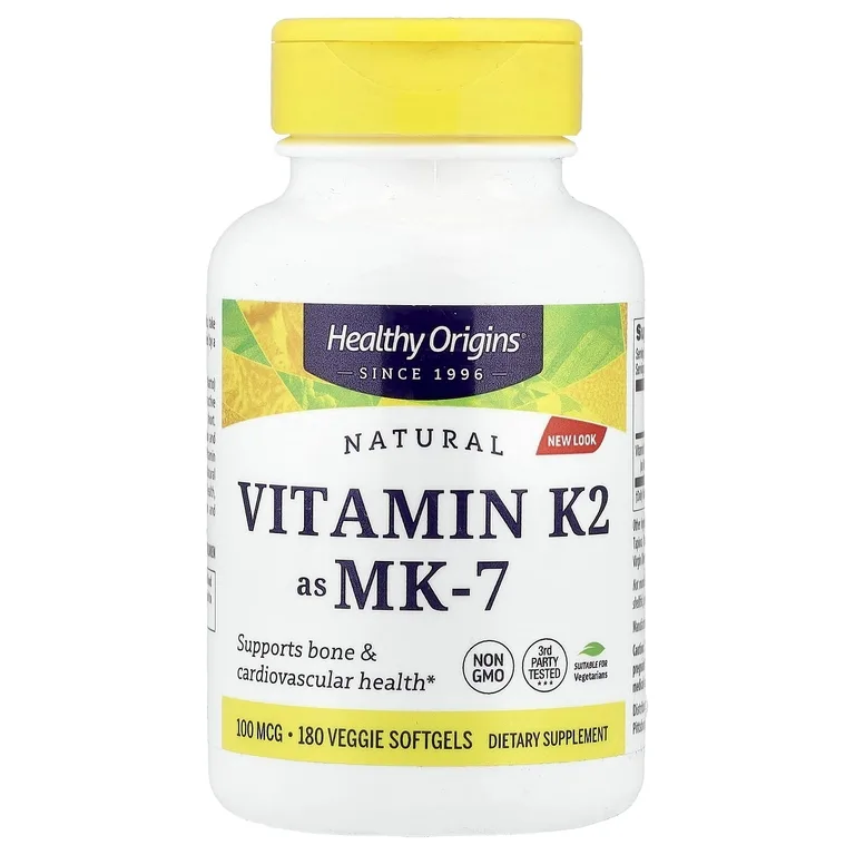Healthy Origins, натуральный витамин K2 в виде MK-7, 100 мкг, 180 растительных капсул