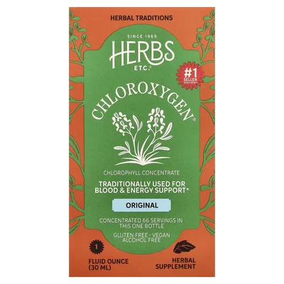 Herbs Etc., концентрат хлорофилла, без спирта, 30 мл (1 жидк. унция)