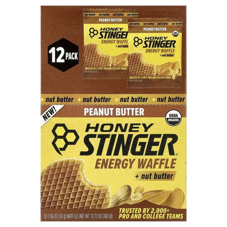 Honey Stinger, Energy, вафли с ореховой пастой, арахисовая паста, 12 вафель, 30 г (1,06 унции) каждая