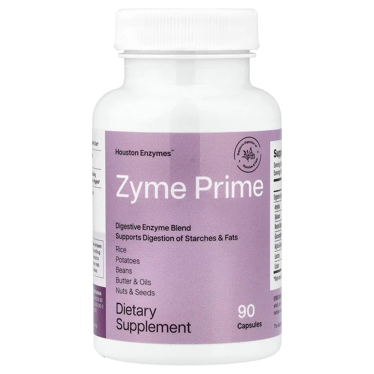 Houston Enzymes, комплекс пищеварительных ферментов для поддержки усвоения углеводов, жиров, крахмала и белков, 90 капсул