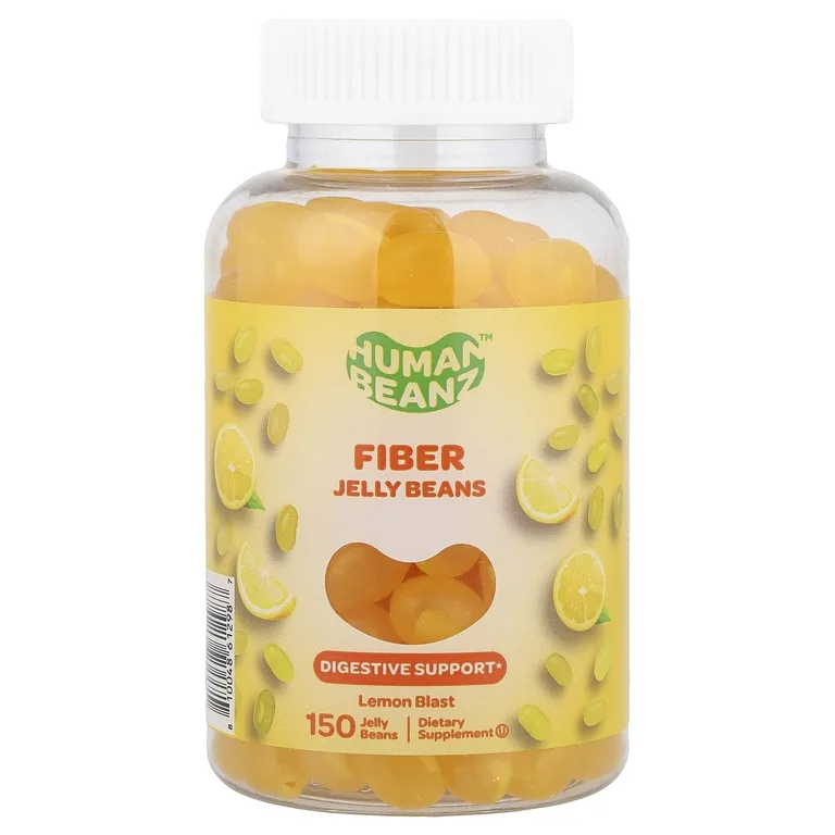 Human Beanz, Желейные бобы с клетчаткой, лимонный взрыв, 150 мармеладных бобов
