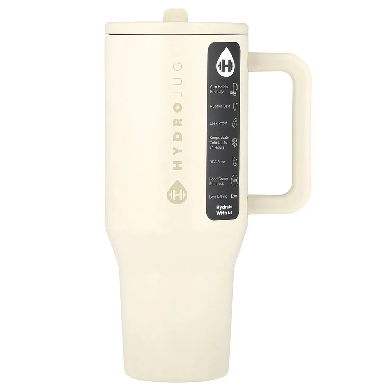 HydroJug, Traveler Tumbler, крем, 32 унции