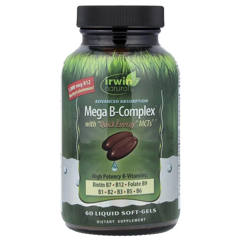 Irwin Naturals, комплекс витаминов группы В с МСТ, 60 желатиновых капсул с жидкостью
