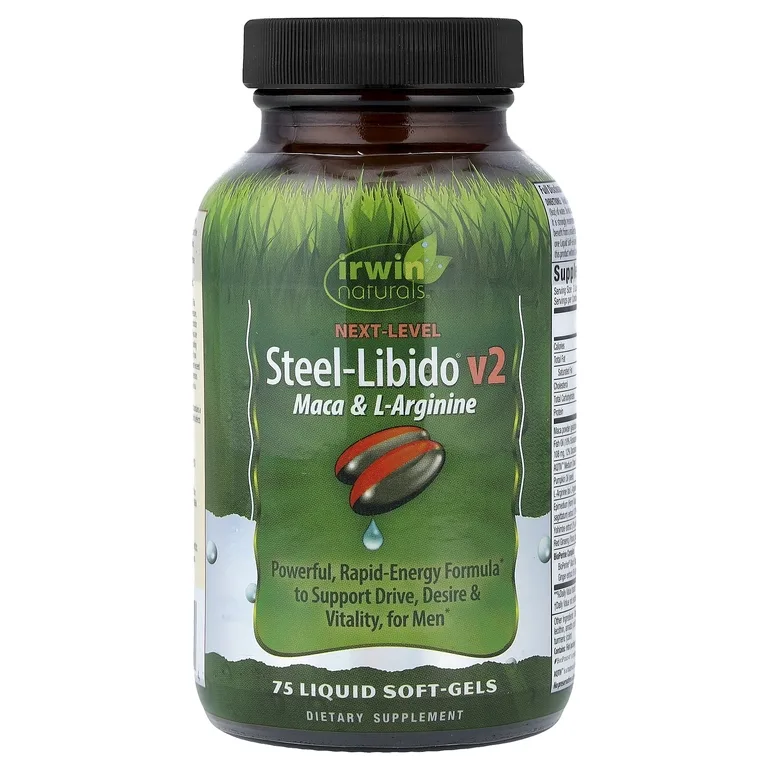Irwin Naturals, Steel-Libido® V2, мака и L-аргинин, 75 желатиновых капсул