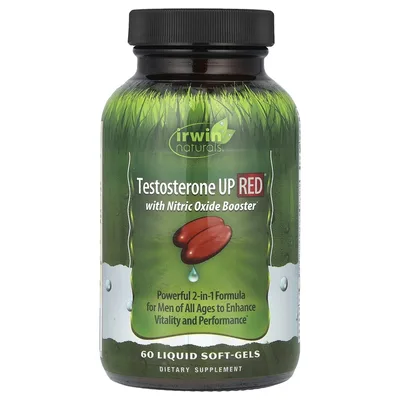 Irwin Naturals, Testosterone UP RED с бустерами с оксидом азота, 60 желатиновых капсул