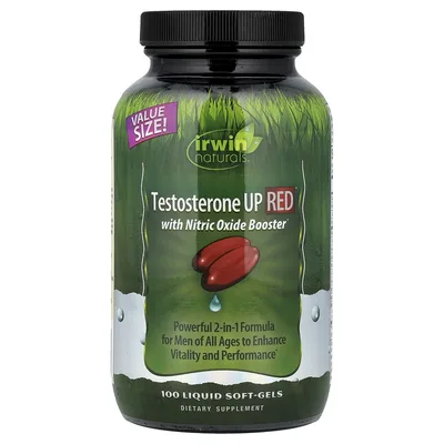 Irwin Naturals, Testosterone UP Red® с уровнем оксида азота, 100 желатиновых капсул