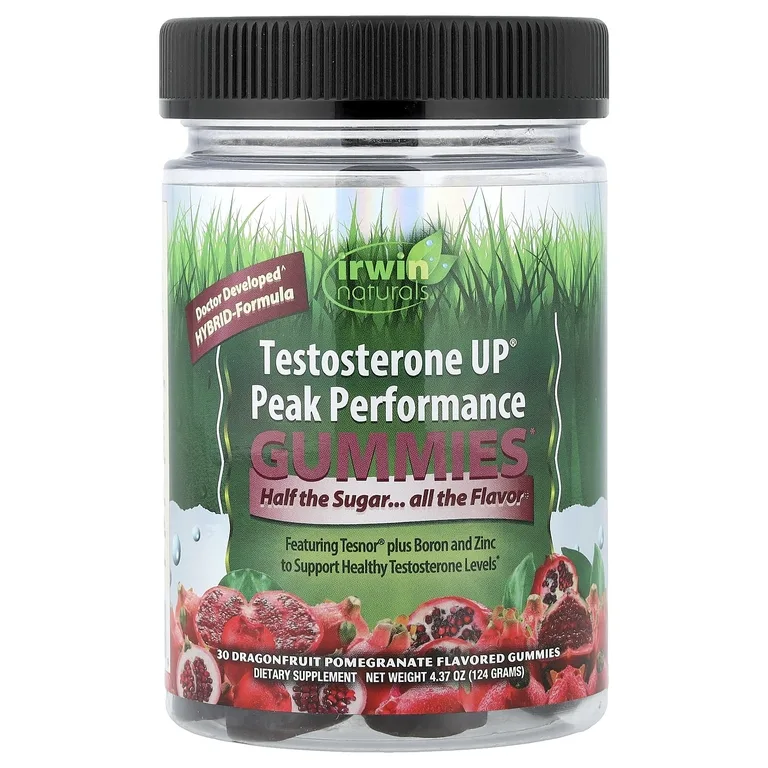 Irwin Naturals, Testosterone UP®, жевательные таблетки для повышения пиковой эффективности, со вкусом питахайи и граната, 30 жевательных таблеток
