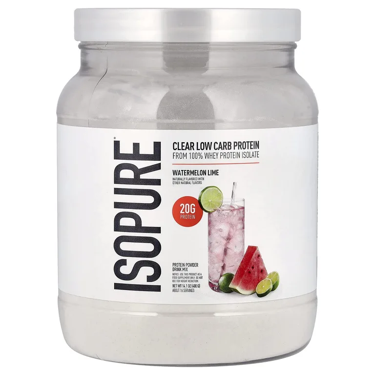 Isopure, чистый низкоуглеводный протеиновый порошок, арбуз и лайм, 400 г (14,1 унции)