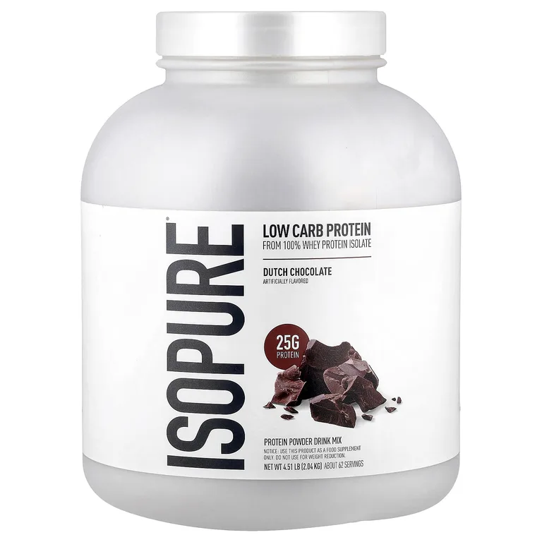 Isopure, низкоуглеводный протеиновый порошок, со вкусом голландского шоколада, 2,04 кг (4,51 фунта)