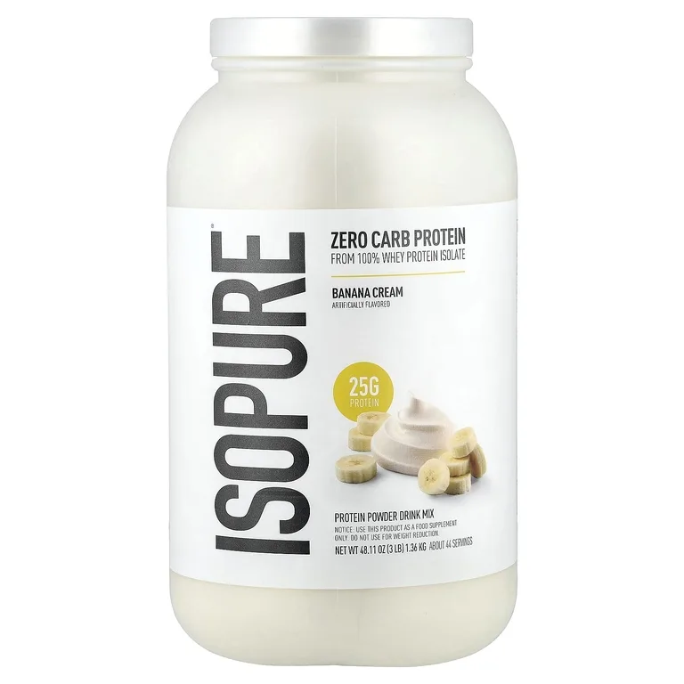 Isopure, протеиновый порошок без углеводов, со вкусом бананового крема, 1,36 кг (3 фунта)